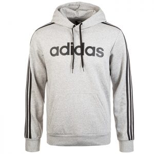ADIDAS 3 Stripe Pullover Hoodie, Grey