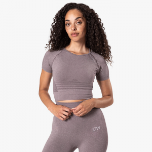 Define Seamless Cropped T-shirt, Faded Violet Melange