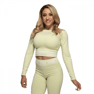 Rib Seamless LS, Mellow Green Melange