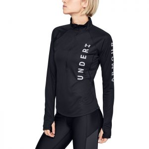 UA Speed Stride Split Wordmark Half Zip, Black