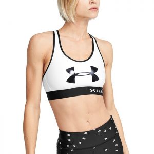 Armour Mid Keyhole Graphic, White