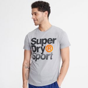 Core Sport Graphic Tee, Grey Marl