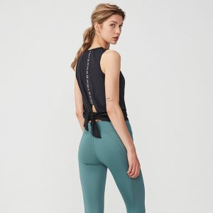 Logo Ribbed Singlet, Black