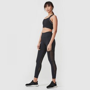 Mesh Tape Tights, Black