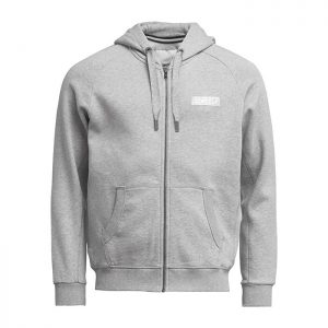 Borg Sport Zip Hood, Light Grey Melange