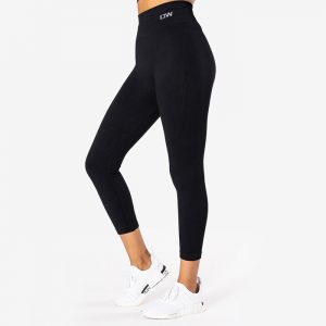 Ribbed Seamless Tights, Black