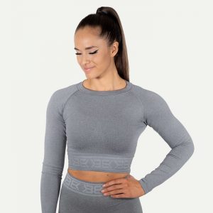 Rib Seamless LS, Greymelange
