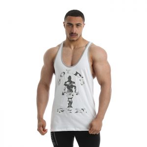 Golds Gym Camo Joe Printed Vest, White