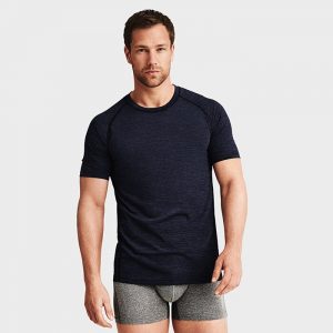 Light Wool T-shirt Men, Dark Navy