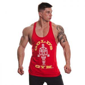 Golds Gym Muscle Joe Premium Stringer Vest, Red