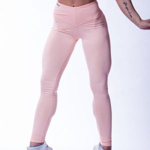 High Waist Scrunch Butt Tights, Salmon
