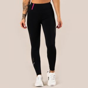 7/8 Stripe Tights, Black