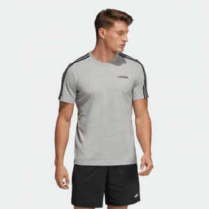 Adidas Essential 3 Stripe Tee, Grey