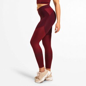 Chrystie Shiny Tights, Deep Maroon