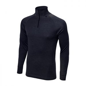 Pierre Robert Wool Longsleeve Zip, Dark Navy