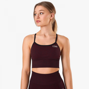 ICIW Seamless Sport Bra, Burgundy Melange