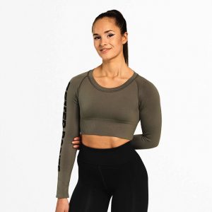 Bowery Cropped LS, Wash Green