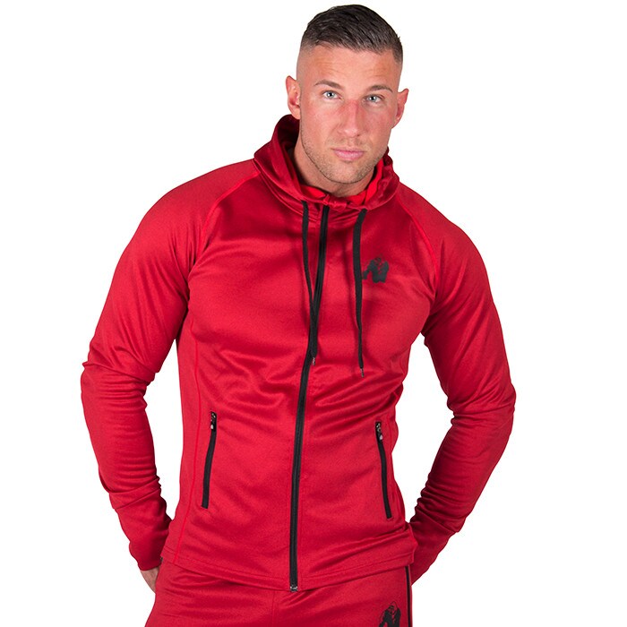 Bridgeport Zipped Hoodie, Red Bridgeport Zipped Hoodie, Red