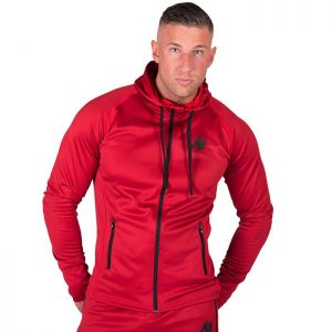 Bridgeport Zipped Hoodie, Red