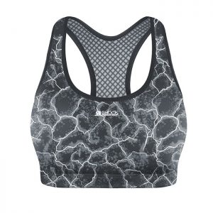 Active Crop Top, Asphalt Print