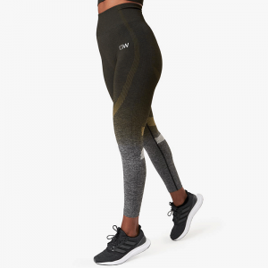 Ombre 7/8 Seamless Tights, Jungle Green Melange