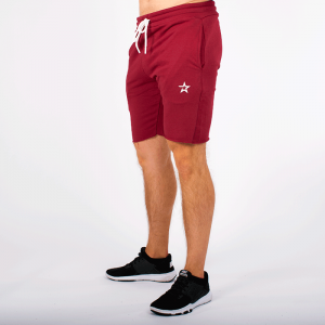 Star Raw Edge Shorts, Maroon