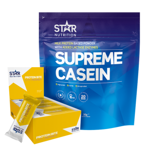 Supreme Casein, 3 kg + 12 x Star Nutrition Protein Bites, 35g