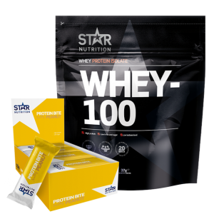 Whey-100, 4 kg, + 12 x Star Nutrition Protein Bites, 35g