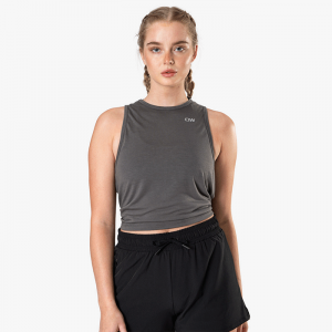 Devotion Tie Tank Top, Dark Grey