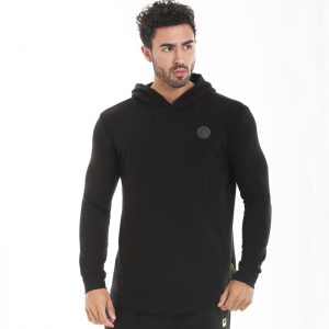 Golds Gym Long Sleeve Hooded Sweatshirt, Black