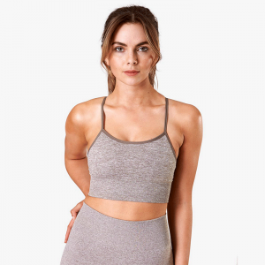 Queen Mesh Sport Bra, Khaki Melange
