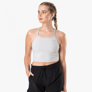 Devotion Cropped Tank Top, Light Grey