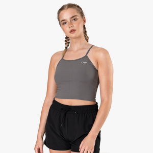 Devotion Cropped Tank Top, Dark Grey