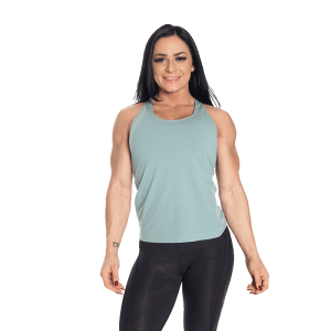 Seamless Mesh Tank, Teal Green