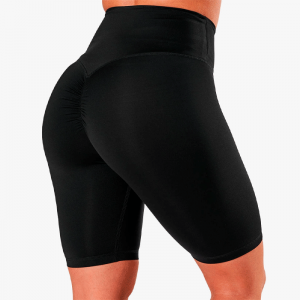 Scrunch V-Shape Biker Shorts, Black