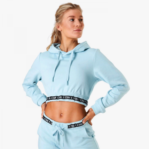 Chill Out Cropped Hoodie, Dusty Blue