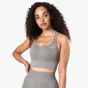 Define Seamless Sports Bra, Taupe Melange