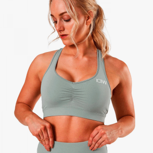 Scrunch Sports Bra, Silver Mist