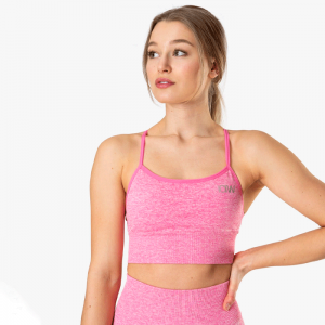 Queen Mesh Sport Bra, Rose Pink Melange