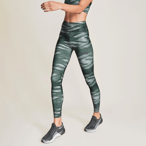 Flattering Keira Printed Tights, Green Mist