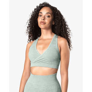 Snake Seamless Sports Bra, Light Green
