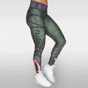 Bomber Compression Leggings, Green/Gray