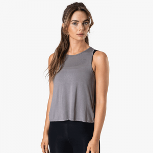 Nimble Open Back Tank Top, Grey