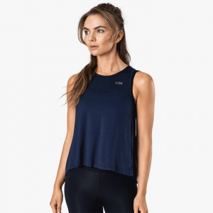 Nimble Open Back Tank Top, Space Blue