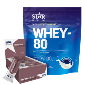 Whey-80, 4kg + 12 x Star Nutrition Protein Bites, 35g