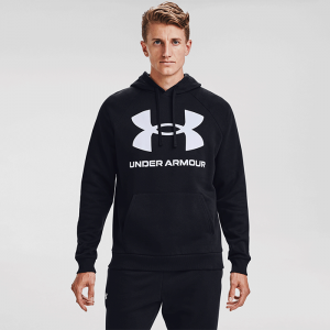 UA Rival Fleece Big Logo Hood, Black