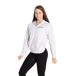 Core Zip Hoodie, White Melange