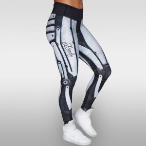 Robota Compression Leggings, White/Black
