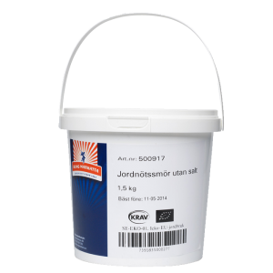 Jordnötssmör utan salt Luomu, 1,5 kg