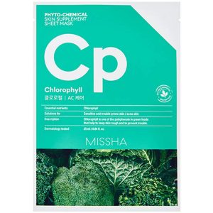 Phytochemical Skin Supplement Sheet Mask Chlorophyll, 25 ml MISSHA Vaihe 7: Kangasnaamio